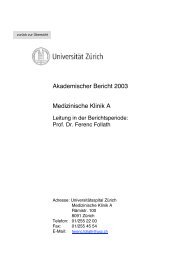 Med. Klinik A DIM - usz.ch Innere Medizin - UniversitätsSpital Zürich
