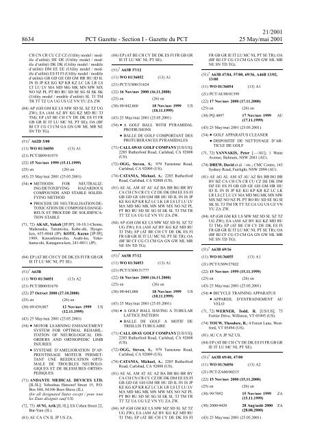 PCT/2001/21 : PCT Gazette, Weekly Issue No. 21, 2001 - WIPO