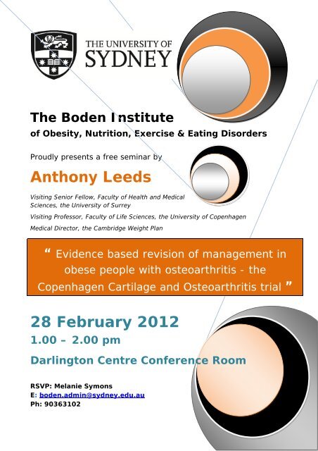 The Boden Institute of Obesity, Nutrition, Exercise & Eating Disorders