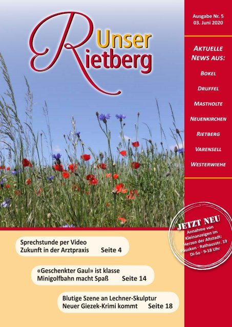 Unser Rietberg Ausgabe 05 vom 03. Juni 2020