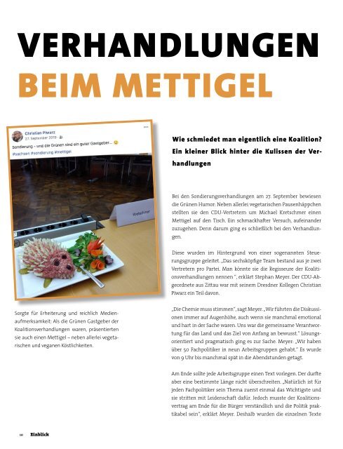 CDU-Magazin Einblick (Ausgabe 9) - Thema: Sachsen-Koalition