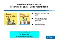 Niemanden zurücklassen: Lesen macht stark und Mathe macht