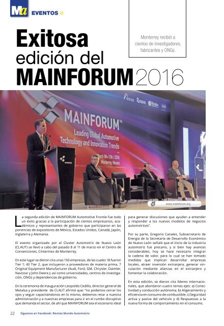 Mundo Automotriz La Revista No. 241 Abril 2016