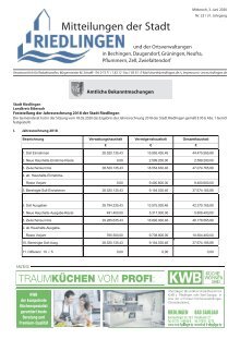 Amtliches Mitteilungsblatt Riedlingen 03.06.2020