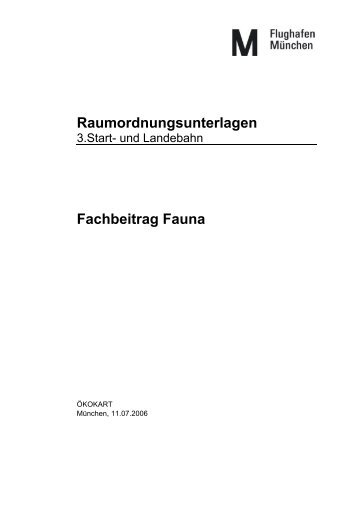 Raumordnungsunterlagen Fachbeitrag Fauna