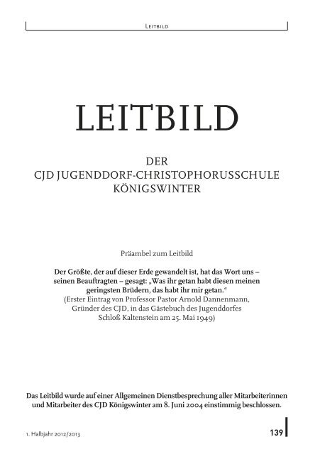 JUGENDDORFPROGRAMM - CJD Christophorusschule Königswinter