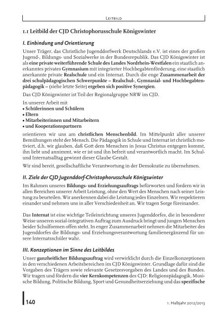 JUGENDDORFPROGRAMM - CJD Christophorusschule Königswinter