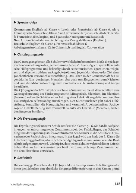 JUGENDDORFPROGRAMM - CJD Christophorusschule Königswinter