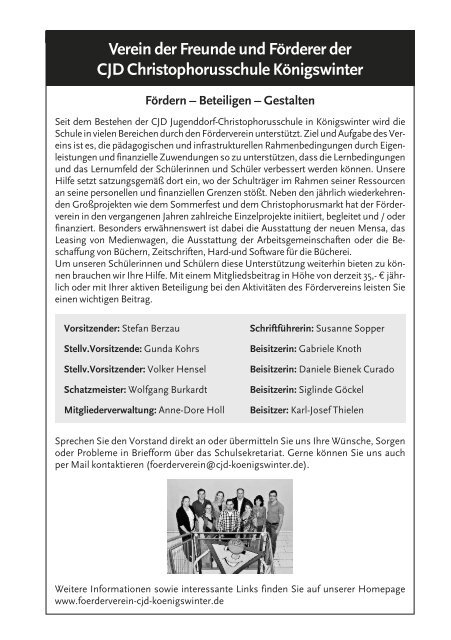 JUGENDDORFPROGRAMM - CJD Christophorusschule Königswinter