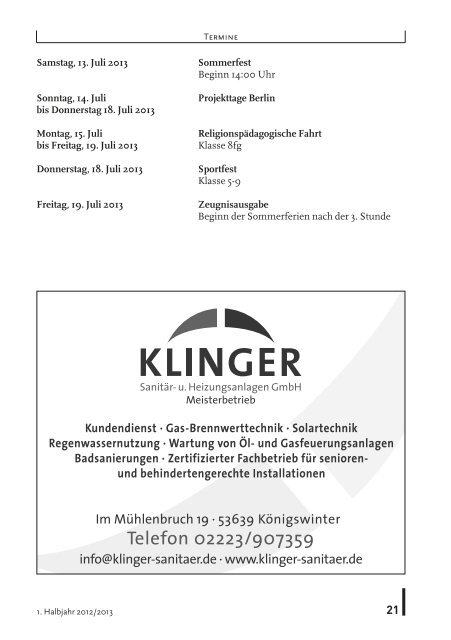 JUGENDDORFPROGRAMM - CJD Christophorusschule Königswinter