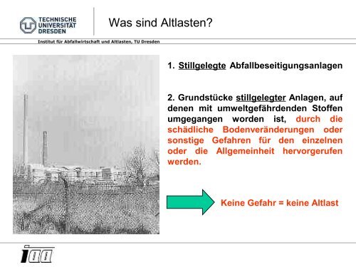 Vorstellung des Studiengangs Abfallwirtschaft und Altlasten