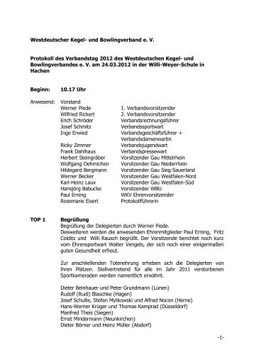 Bericht - Westdeutscher Kegel