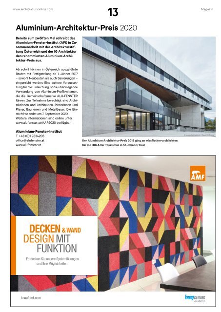 architektur Fachmagazin Ausgabe 4 2020