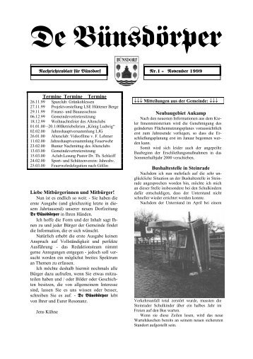 Ausgabe 1 - Gemeinde Bünsdorf