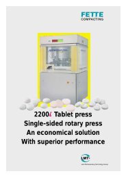 2200 Tablet press Single-sided rotary press An ... - Bienfait