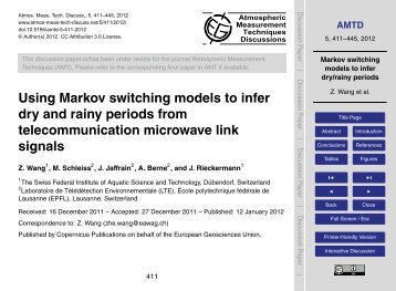 Using Markov switching models to infer dry and rainy ... - AMTD