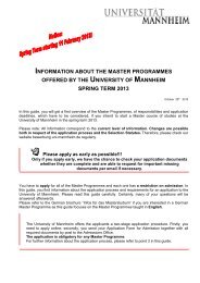 information about the master programmes offered by the university ...