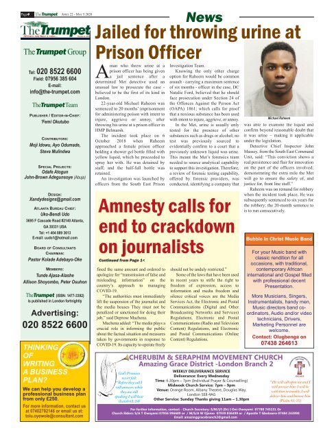 The Trumpet Newspaper Issue 517 (April 22 - May 5 2020)