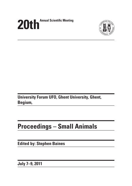 Proceedings – Small Animals   ECVS