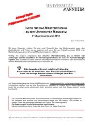 INFOS FÜR DAS MASTERSTUDIUM AN DER UNIVERSITÄT ...