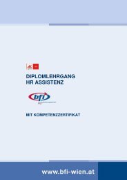 DIPLOMLEHRGANG HR ASSISTENZ - bfi Wien