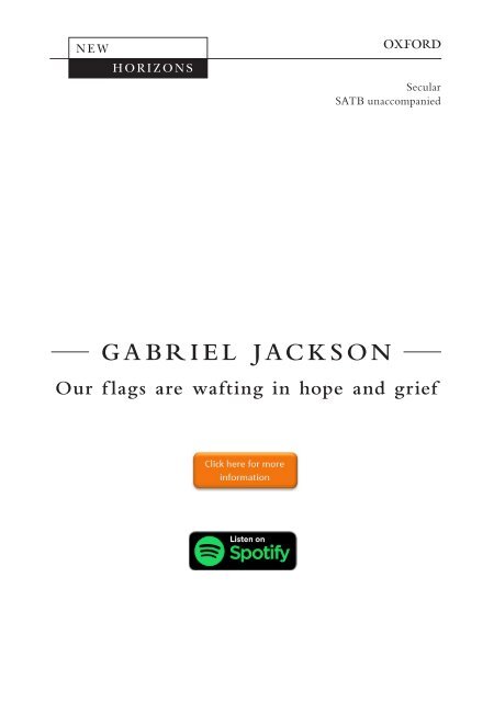 Gabriel Jackson Our flags are wafting in hope and grief