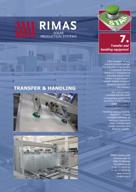 TRANSFER & HANDLING - Rimas Technology Group