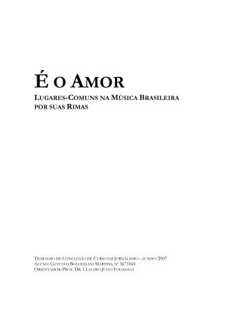 é o amor lugares-comuns na música brasileira por ... - Ecos Falsos