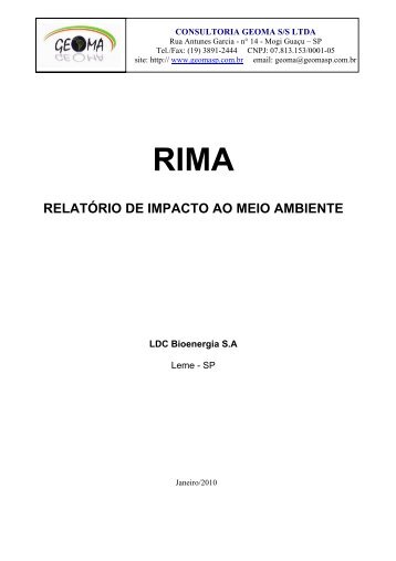 rima relatório de impacto ao meio ambiente - sigrh