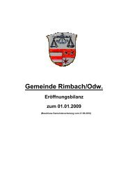 Gemeinde Rimbach/Odw. Eröffnungsbilanz zum 01.01.2009