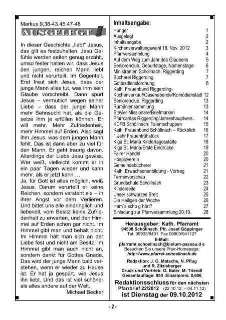 Pfarrbrief 21.pdf - Pfarrverband Schöllnach-Riggerding-Außernzell