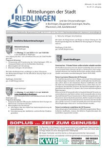 Amtliches Mitteilungsblatt Riedlingen 10.06.2020