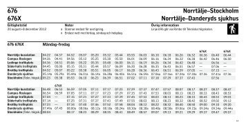 676 676X Norrtälje–Stockholm Norrtälje–Danderyds sjukhus - SL