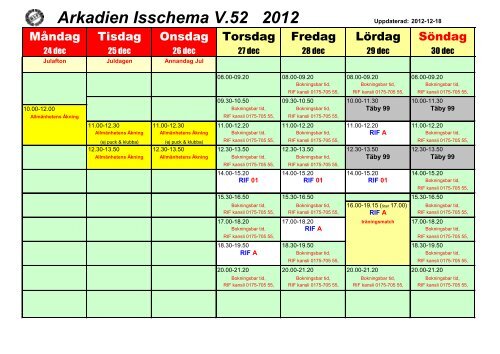 Arkadien Isschema V.50 2012 - Rimbo IF