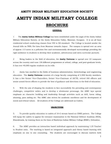 AMITY INDIAN MILITARY COLLEGE