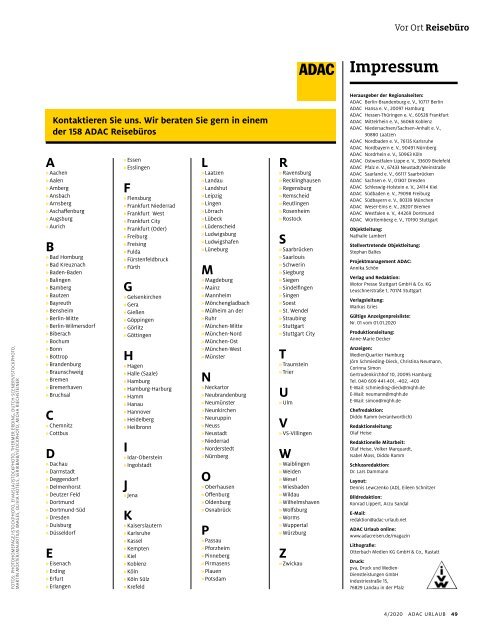 ADAC Urlaub Juli-Ausgabe 2020 Überregional