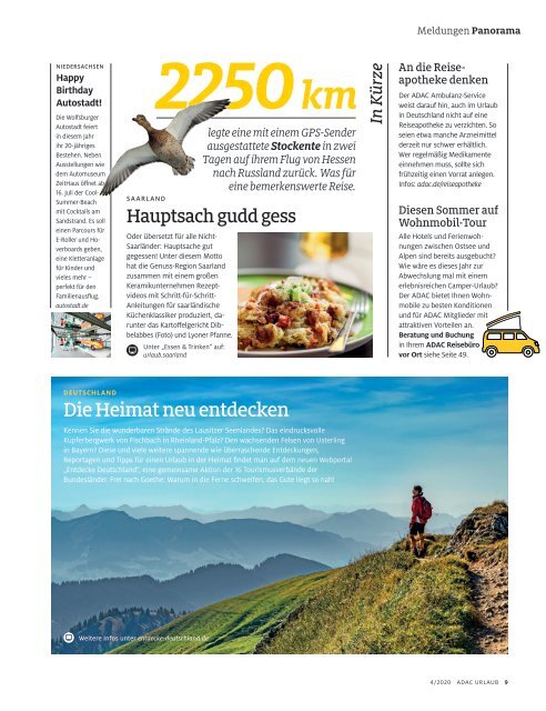 ADAC Urlaub Juli-Ausgabe 2020 Überregional