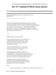 Re: C++ instead of VB for excel macros - Tech-Archive.net