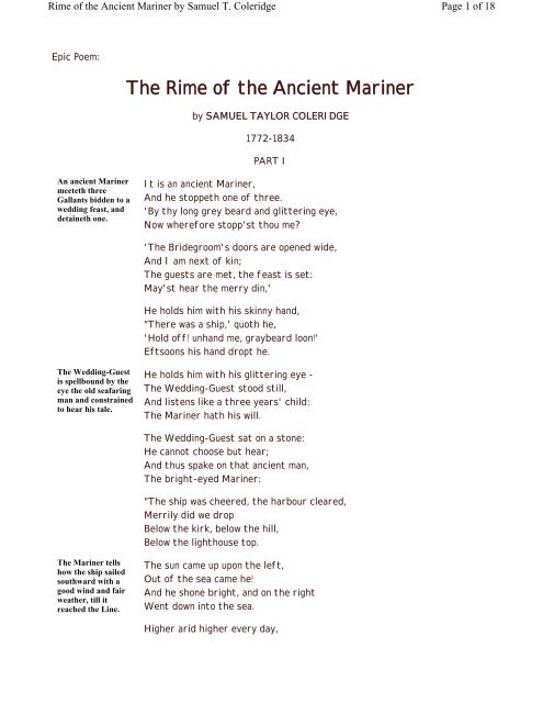 The Rime of the Ancient Mariner - Bill Murphy