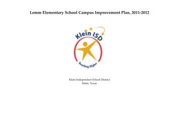 Lemm Elementary School Campus Improvement Plan, 2011-2012