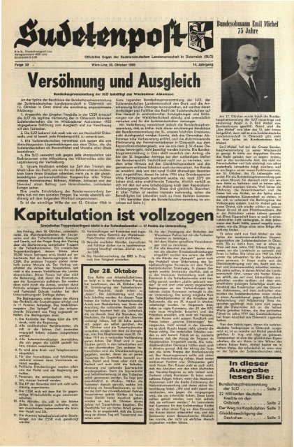 Versöhnung und Ausgleich - Sudetenpost