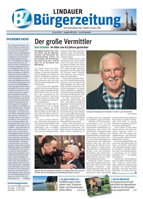 Udfyld næve Premier 13.06.2020 Lindauer Bürgerzeitung
