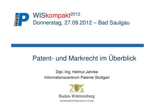 Bewegungsmarke: Tastmarke - Informationszentrum Patente Stuttgart