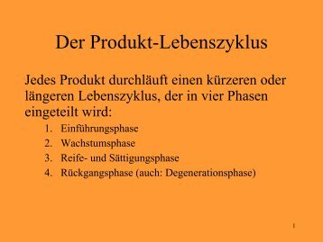 Der Produkt-Lebenszyklus