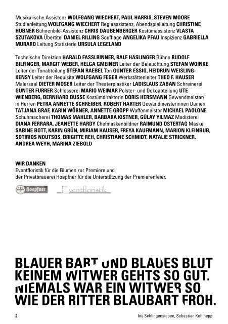 RITTER BLAUBART - Badisches Staatstheater - Karlsruhe