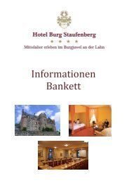 Bankettmappe ab Oktober 2012 - Hotel Burg Staufenberg