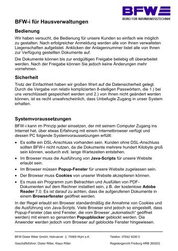 Dokumente auswählen - BFW Dieter Ritter GmbH