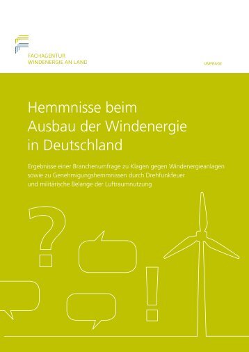 FA_Wind_Hemmnisse beim Ausbau der Windenergie in Deutschland_Umfrage