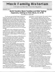 North Carolina Mock Families and DNA Testing ... - INGenWeb