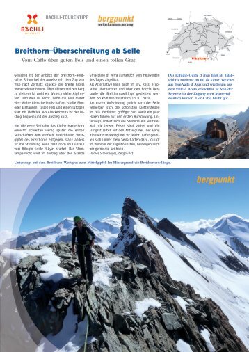 Tourentipp 06.2020 – Breithorn-Überschreitung ab Selle